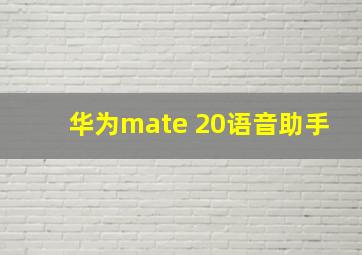 华为mate 20语音助手